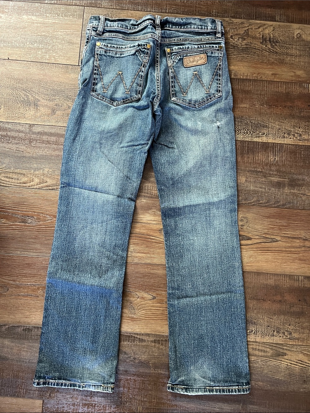 Wrangler Retro Slim Boot Faded Blue Straight Jeans 30x32